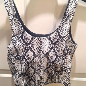 DSG Cropped Bra Lined Snake Skin Like Top Size XS
